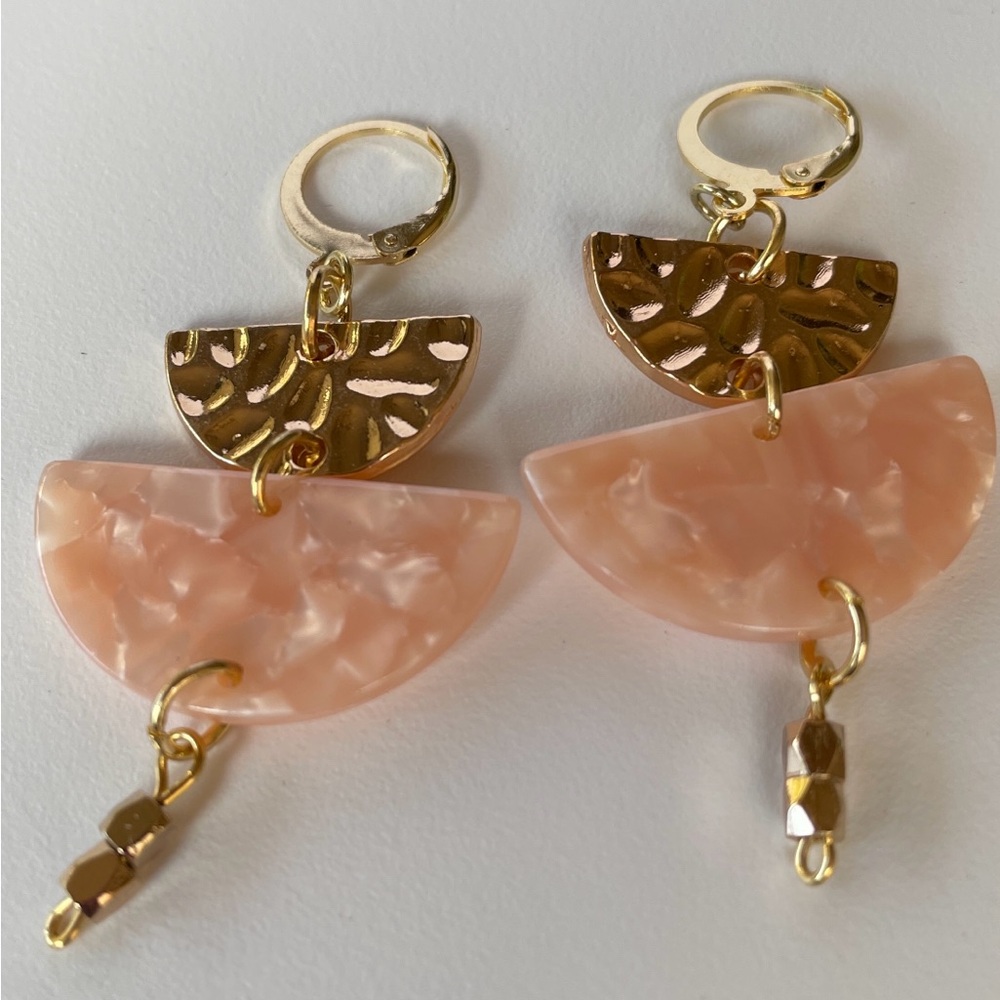Peach Abstract Earrings